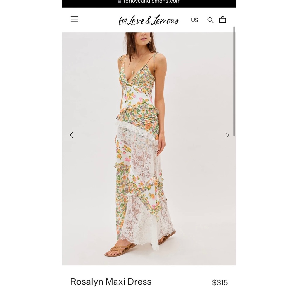 For Love & Lemons Rosalyn Maxi dress